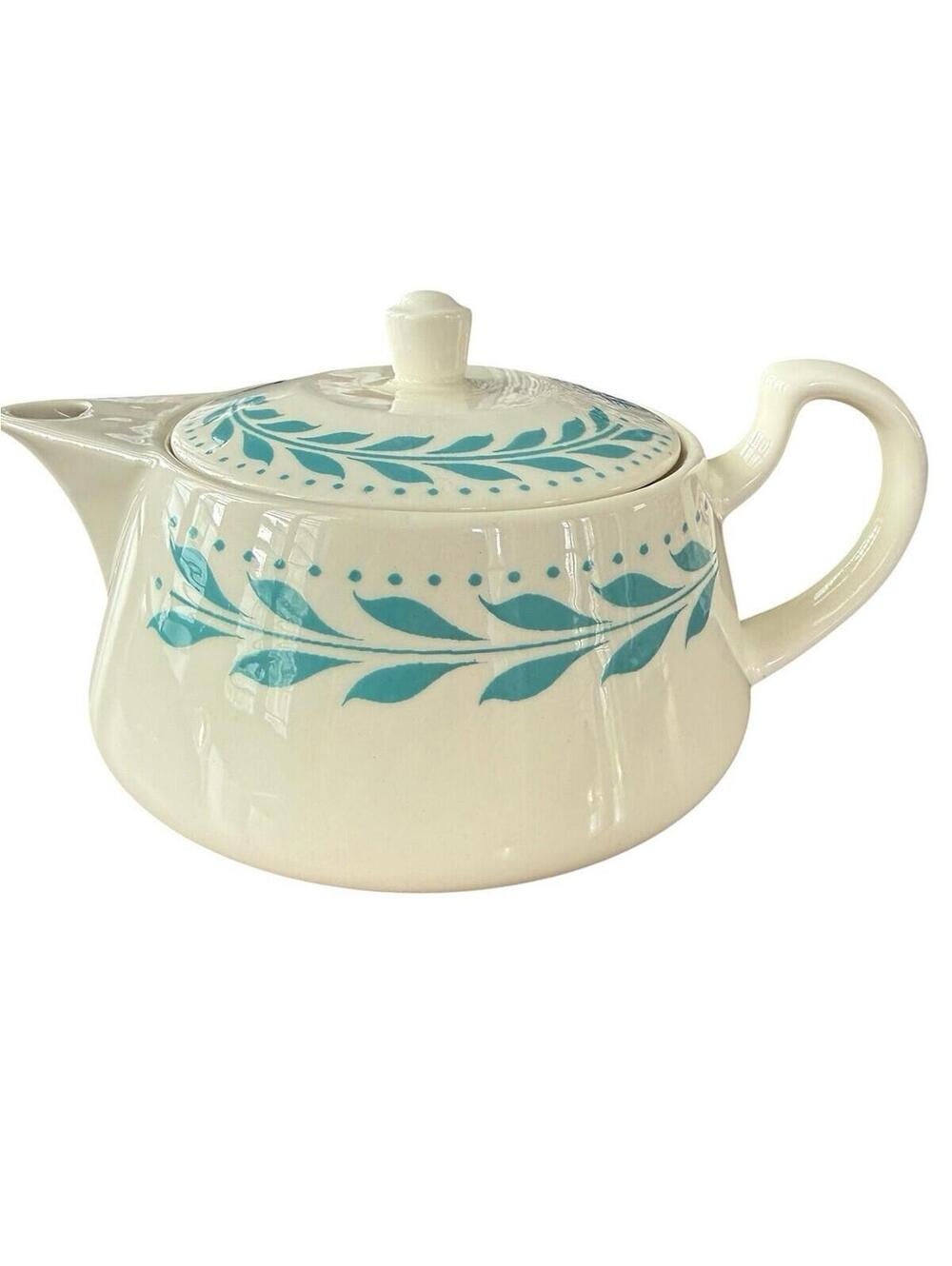 Vintage Homer Laughlin Teapot With Lid MCM Design Made In USA